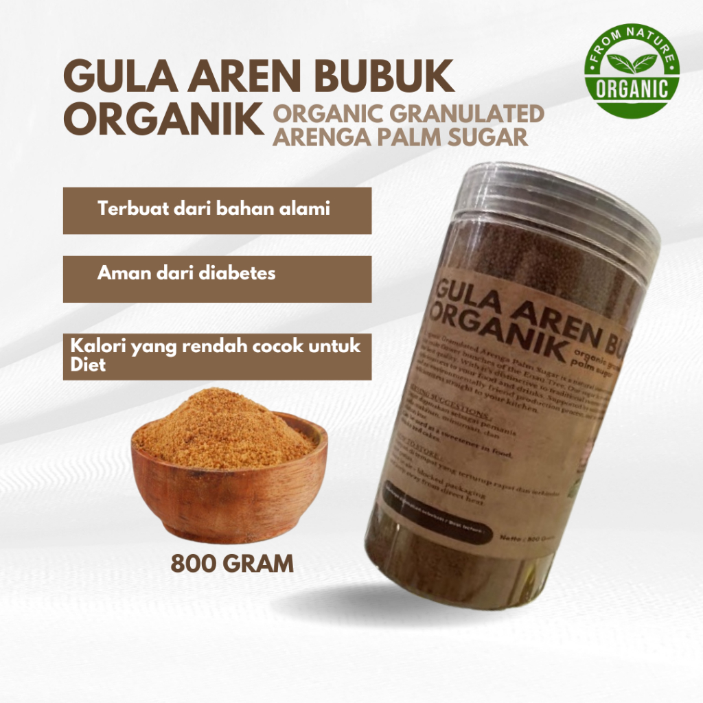 

Gula Aren Bubuk 800 Gram Gula semut Palm Sugar Premium