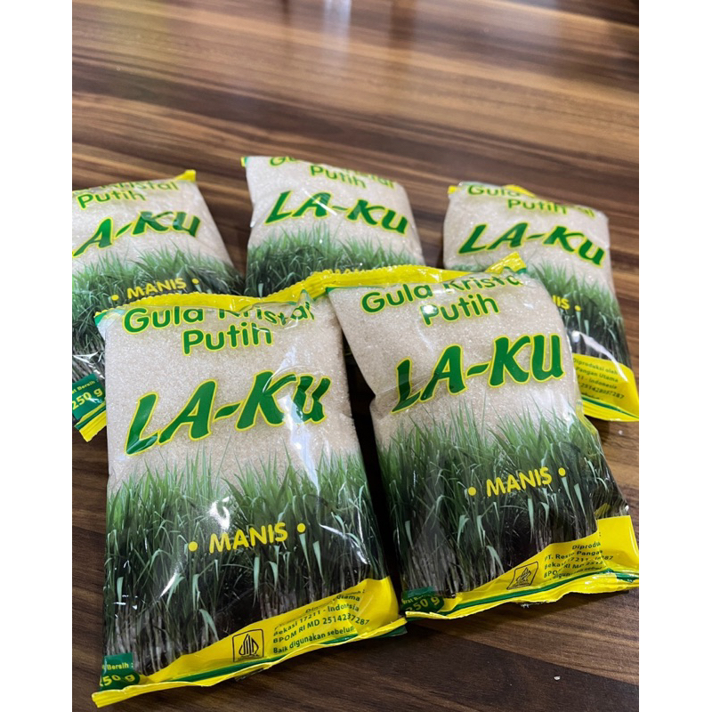 

Gula Pasir LA-KU ukuran 250gr