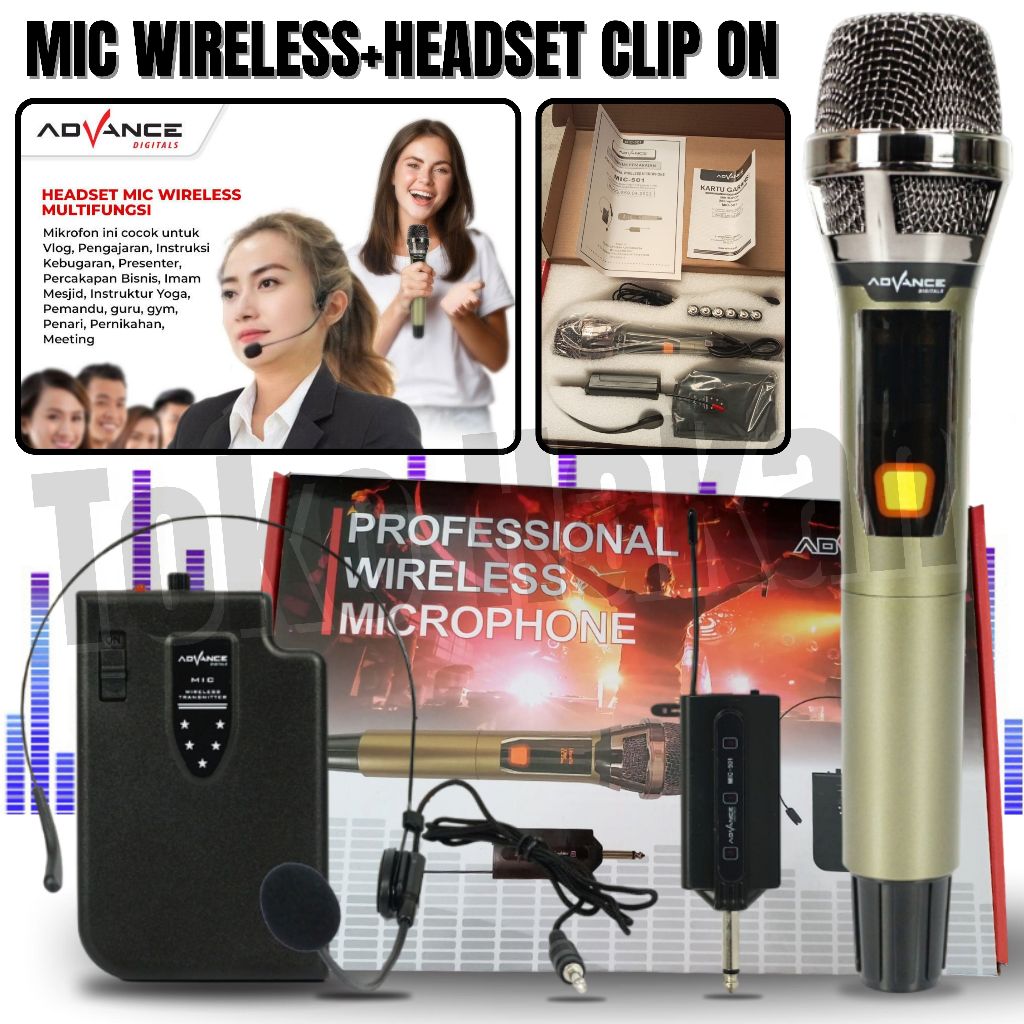 Mic Wireless / Microphone Wireless Advance Mic-501 / Mic Ori / MIC KARAOKE / Microphone Karoke / Mic