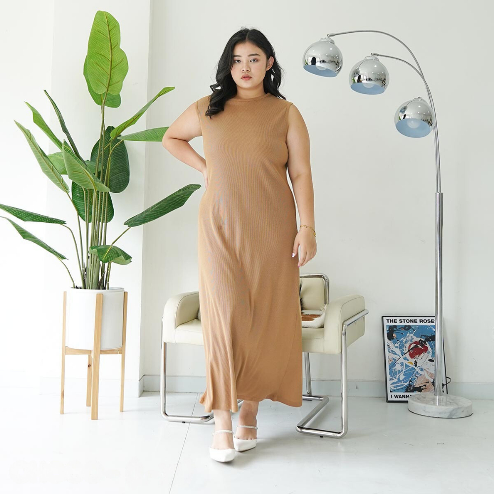 Chloe.co - Inner Dress Jumbo Sleeveless Panjang Dres Iner Dress Inner Tanpa Lengan Jumbo Premium Wan