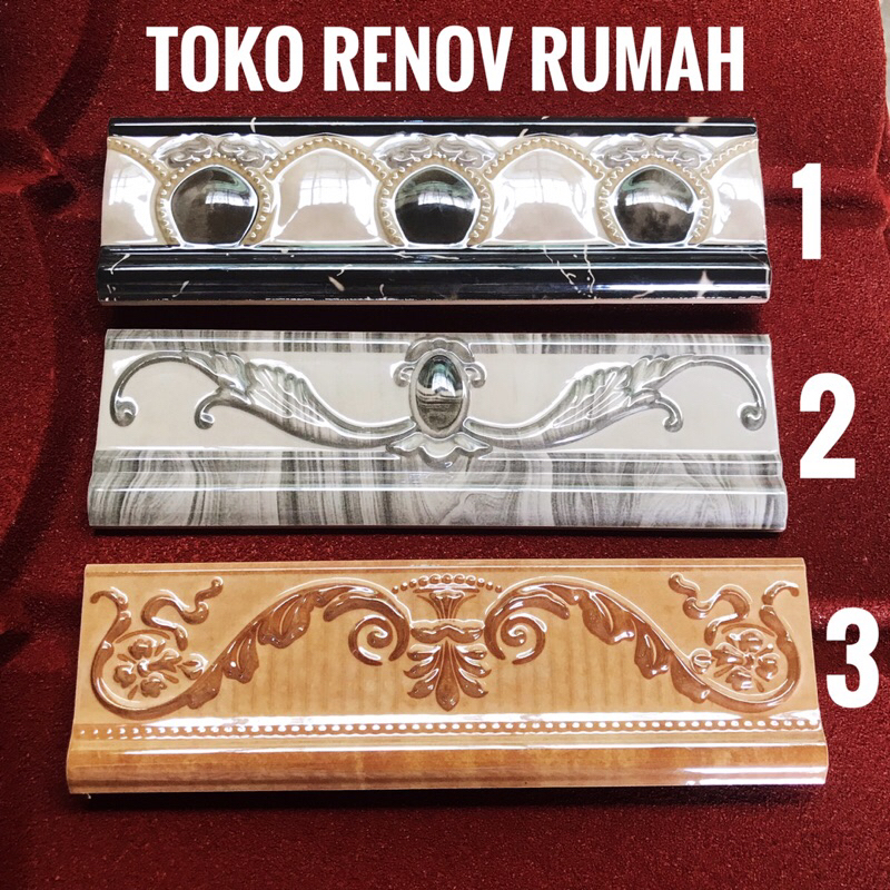 LIST KERAMIK 30cm (glossy)/ lis keramik/ lis dekorasi/ list dekoratif/ bon bon/ kuku macan/ list kam