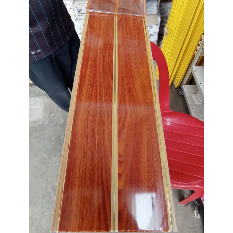 PLAFON PVC MOTIF KAYU NAT EMAS GLOSSY TERMURAH