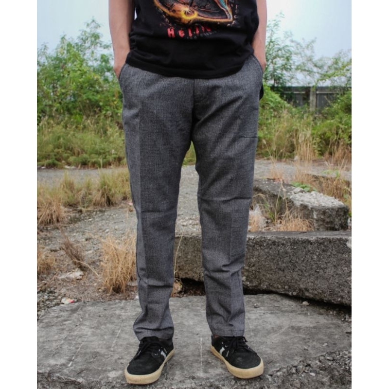 Dark Grey Tartan Pants- tartan dark grey- tartan grey- celana tartan abu-abu- tartan pants