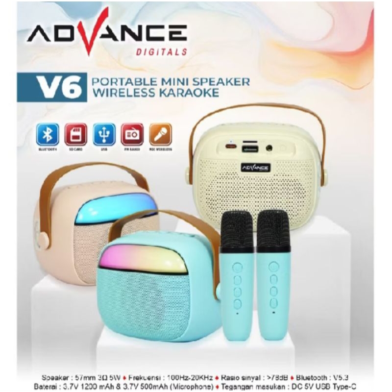 ADVANCE SPEAKER BLUETOOTH V6 PORTABLE MINI SPEAKER WIRELESS