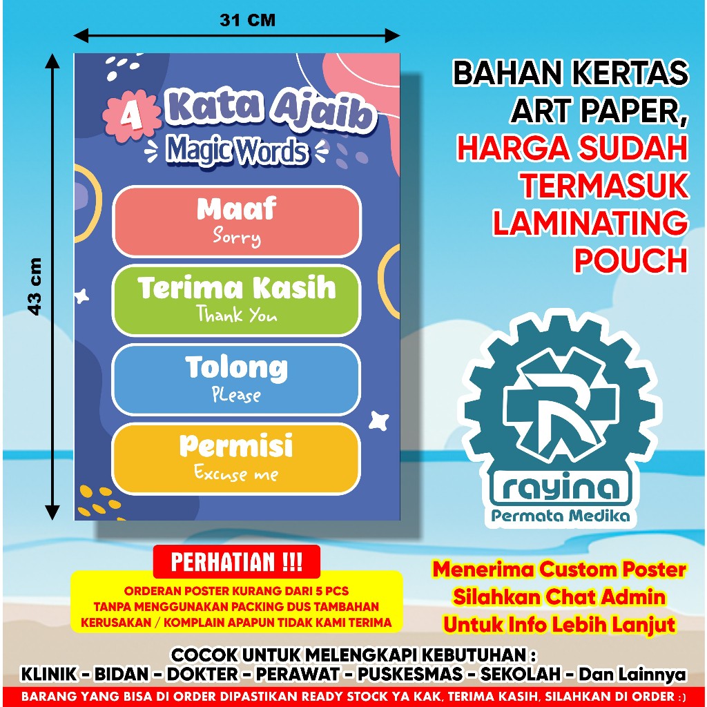 Poster Edukasi 4 Kata Ajaib