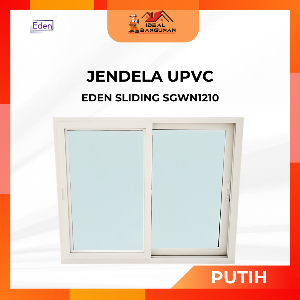 [READY] JENDELA UPVC EDEN SLIDING SGWN1210 PUTIH | JENDELA GESER EDEN | DENGAN KASA ANTI NYAMUK