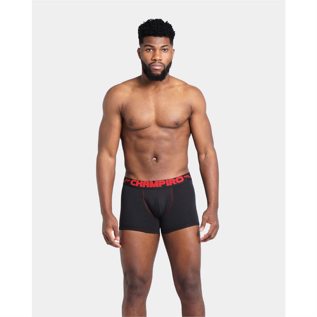 Champiro C.0333-C Celana Dalam Boxer Pria Black Boxer Sport 3 pcs