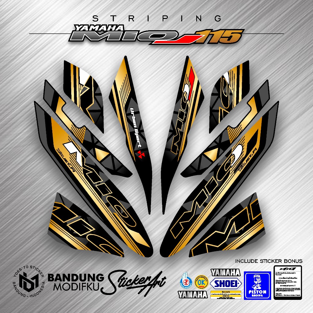 STICKER MIO J VARIASI / MOTIF 2 / STRIPING MIO J VARIASI / MIO J 2012 2013 2014 / BANDUNG MODIFKU