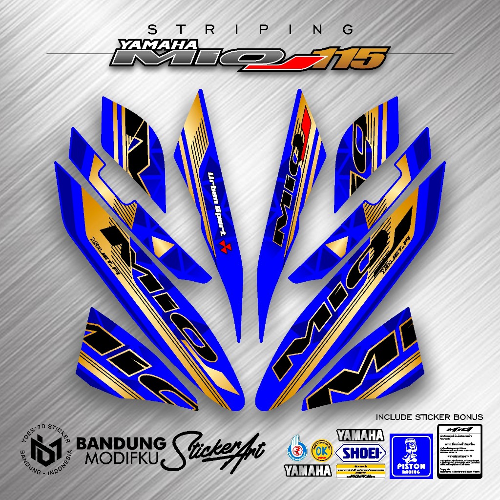 STICKER MIO J VARIASI / MOTIF 5 / STRIPING MIO J VARIASI / MIO J 2012 2013 2014 / BANDUNG MODIFKU