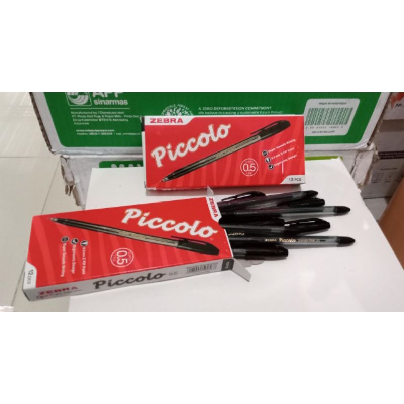 

(1pak ) Ballpoint Piccolo Zebra /Pulpen 0,5mm/ gel pen piccolo hitam