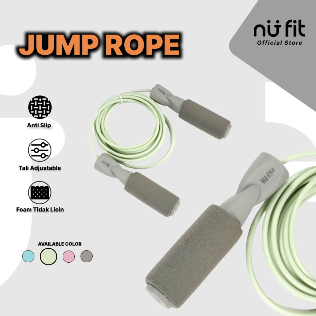 NU - FIT  - Tali Skipping - Skipping Premium -skipping jump - Lompat Tali  - Foam Jump Rope - Skippi