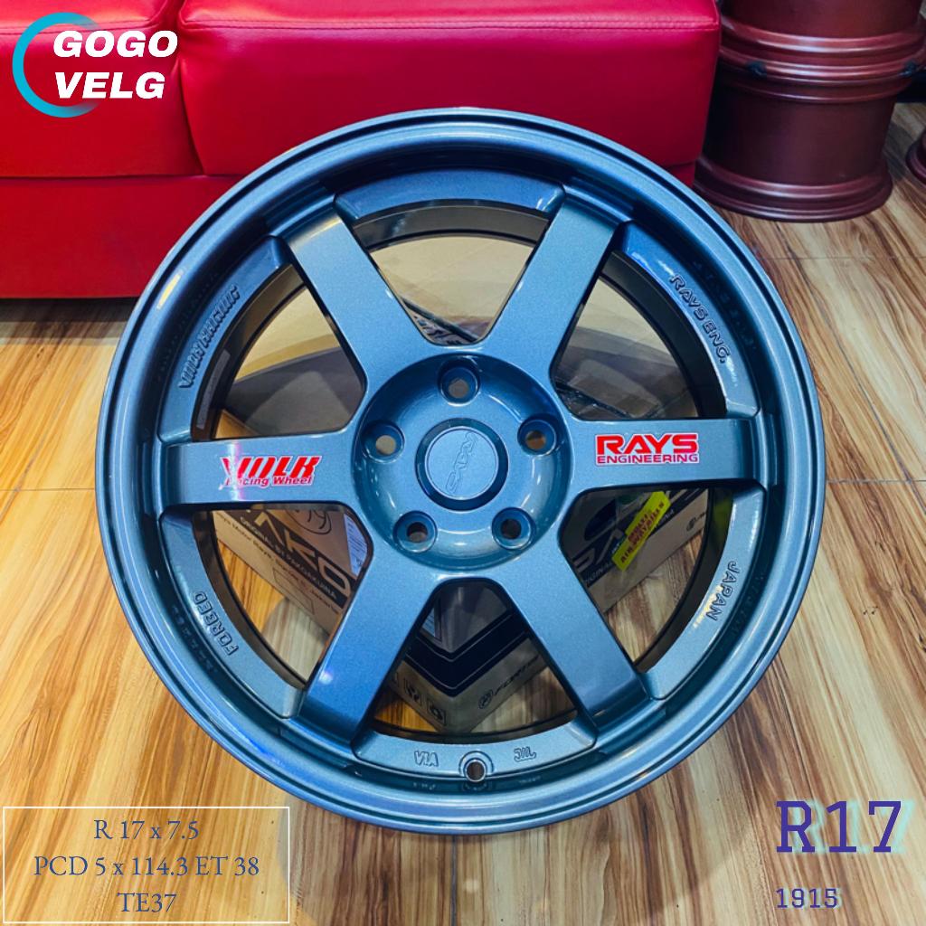 Velg Mobil Ring 17 Volk Rays TE37 PCD 5X114,3 Lebar 7,5 ET38 Warna EJ Titan