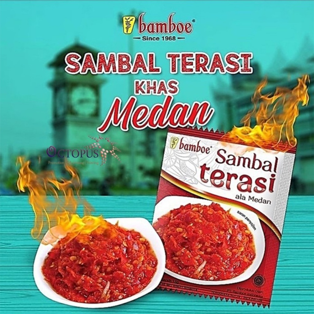 

Sambal Terasi, Ijo, Bawang, Udang Bamboe 5 Sachet x 15 Gram