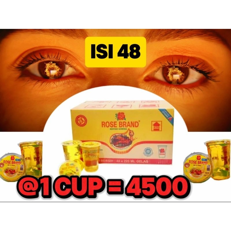 

Minyak goreng rose brand 1 kardus isi 48 pcs 220ml cup