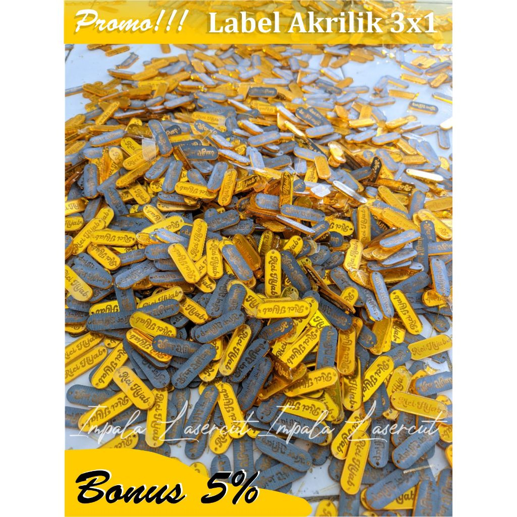 

PROMO GROSIR LABEL AKRILIK (1x3 cm) LABEL HIJAB LABEL GAMIS LABEL FASHION MURAH