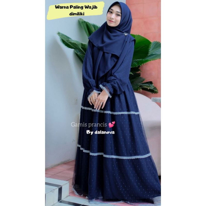 Gamis Perancis Navy Size XXL Dalanova
