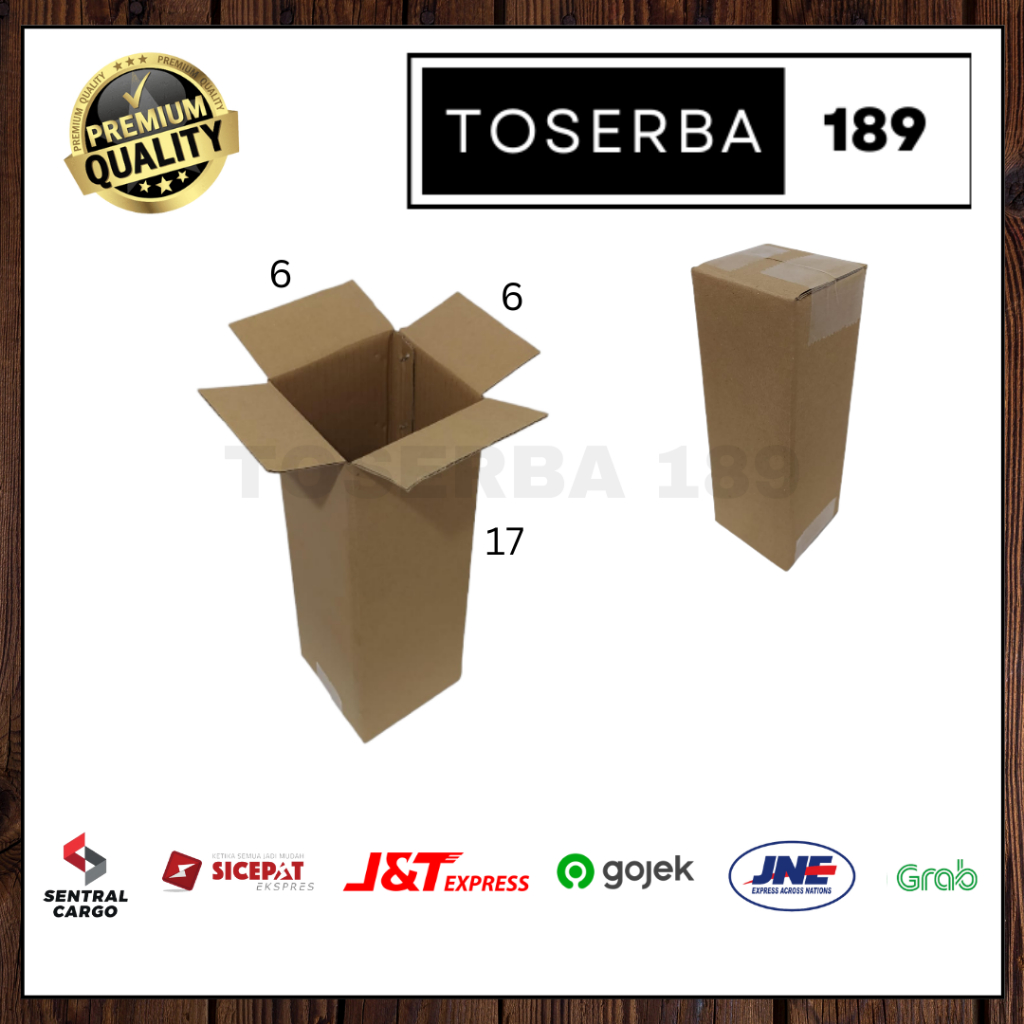 

kotak kardus box packing uk 6x6x17 SHEET POLOS
