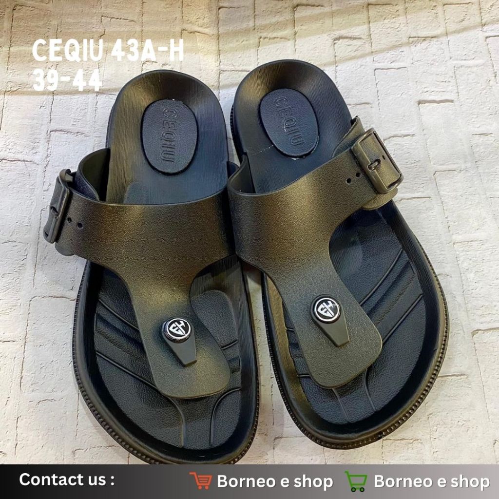 [BISA COD Sandal Wanita Pria Kekinian / Sandal Jepit cewek Cowok Merek CEQIU 43A-H Size 36-44