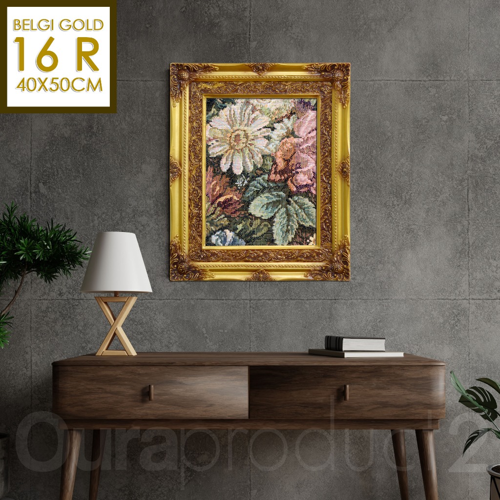 Bingkai Foto Pigura Belgi Gold 16R ukuran 40x50cm