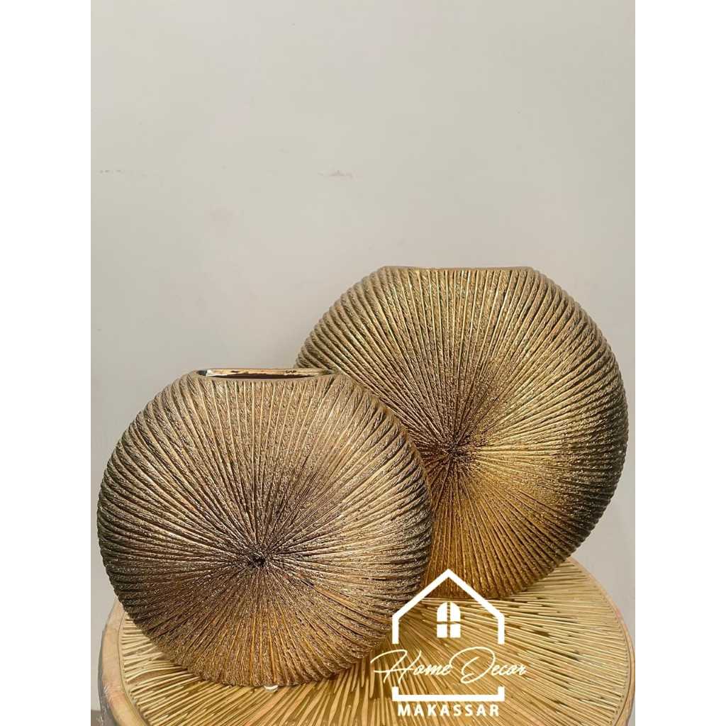 Informa Vas Pasadena Dekorasi Keramik Gold