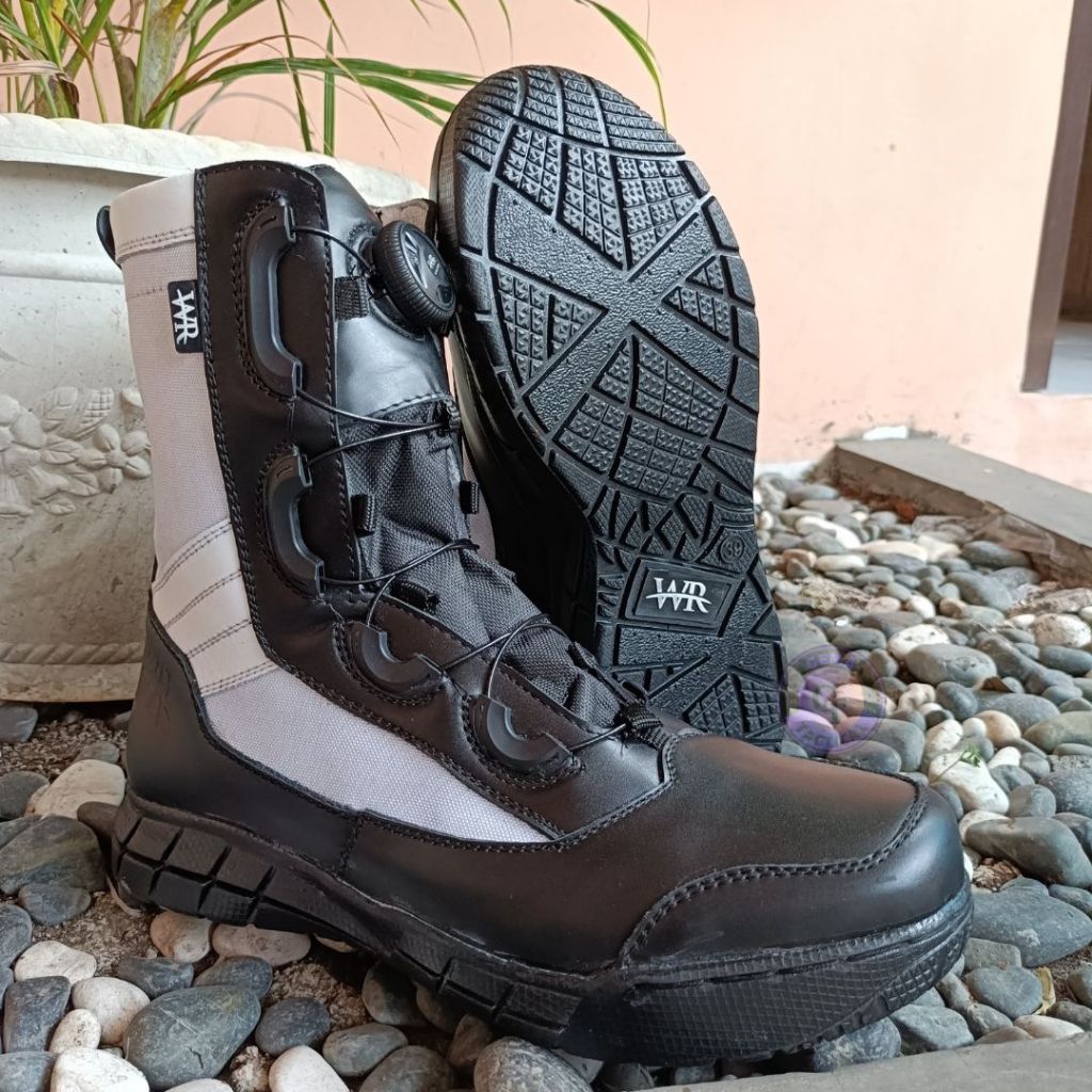 Sepatu WR Tactical / WR PROV01 / Sepatu PDL model tali putar WR tactical boots/ Sepatu Tali Putar Mo