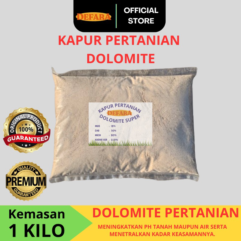Kapur Dolomit Pupuk Kapur Pertanian Super kemasan Repack 1 Kg