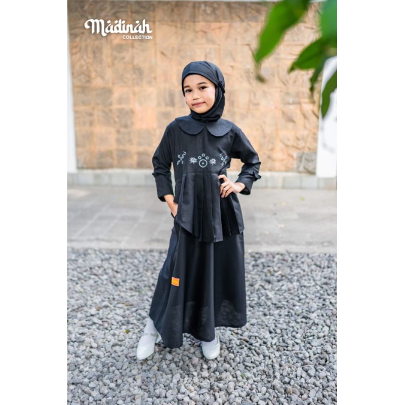 GAMIS ANAK WARNA HITAM DAN PUTIH BORDIR //GAMIS HITAM ANAK 5-10 TAHUN//GAMIS PUTIH ANAK PEREMPUAN