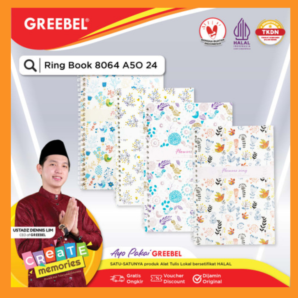 

GREEBEL Notebook spiral A5 RB-8064-A50-24A