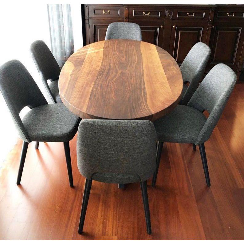 Set Meja Makan Kayu Jati 6 Kursi Sofa / Set Meja Makan Kayu Jati