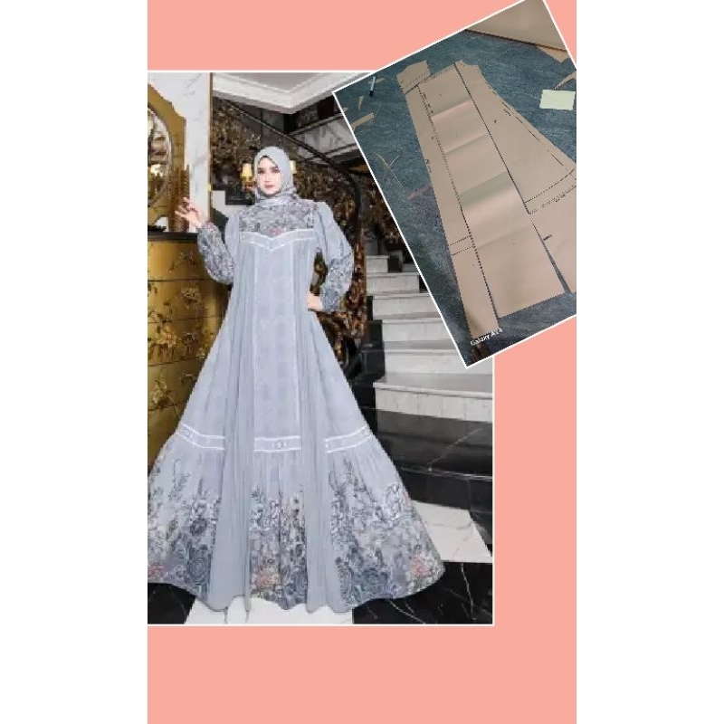 pola gamis pola Instan gamis super premium untuk menjahit JJP