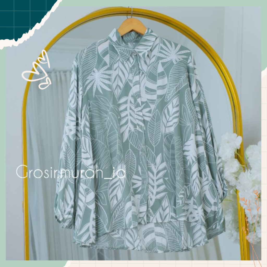 Baju Blouse Atasan Kemeja Florist Top Shirt Polos Ld 110 120 Fashion Selebgram Hits Muslim Wanita Bl