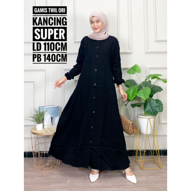 gamis twill ori home dres harian mewah kekinian polos