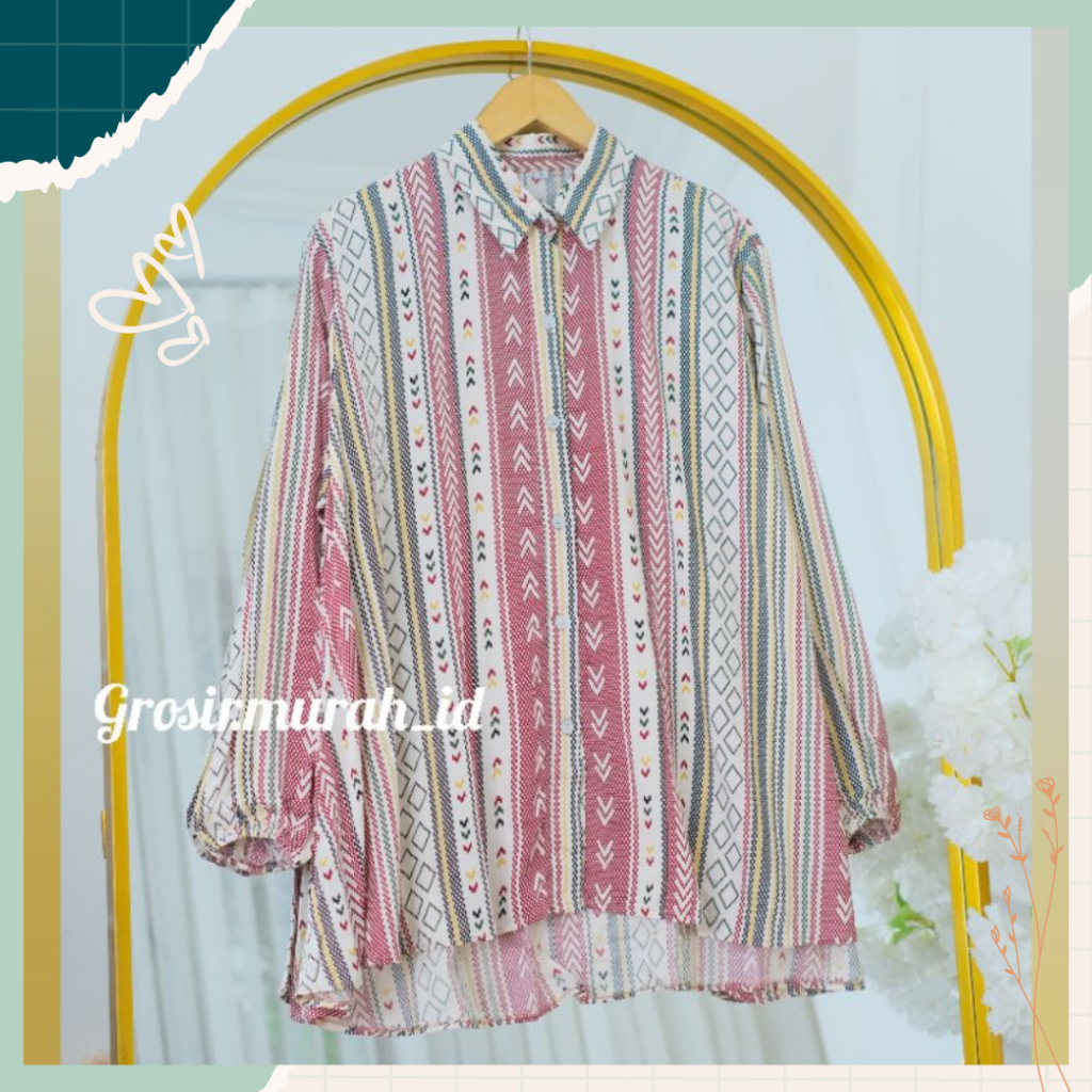 Baju Blouse Atasan Kemeja Florist Bunga Shirt Polos Ld 110 120 XXL Fashion Selebgram Hits Muslim Wan