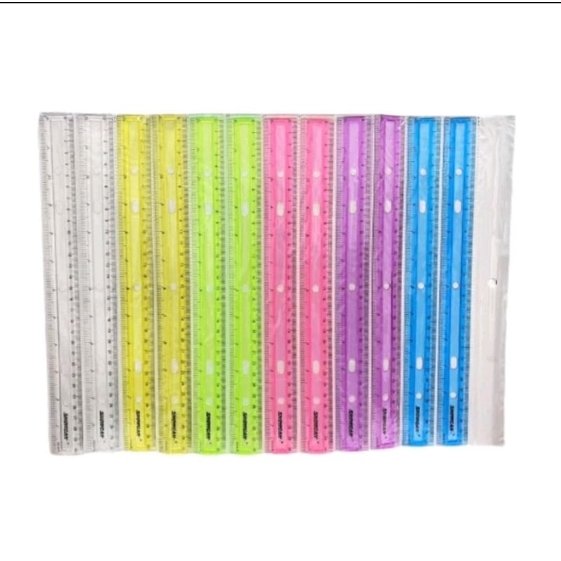 

( 1 LUSIN ) PENGGARIS 30 CM WARNA WARNI
