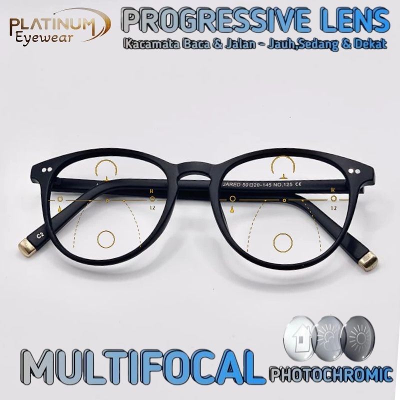 Kacamata Progresif Photochromic Pria/Wanita | Kacamata Baca dan Jalan | Kacamata Baca plus kacamata 