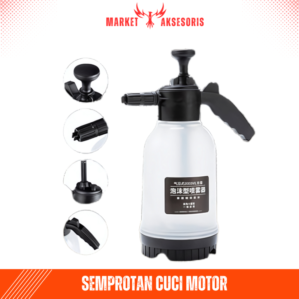Alat Semprot Cuci Salju Busa Pencuci Sepeda Motor Mobil Hand Pump Portable Adjustable Nozzle 2L Snow