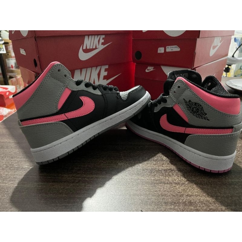AJ 1 Pink Black Grey