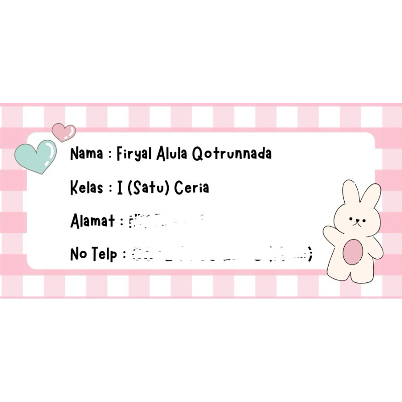 

Custom Label Buku Sekolah Murah