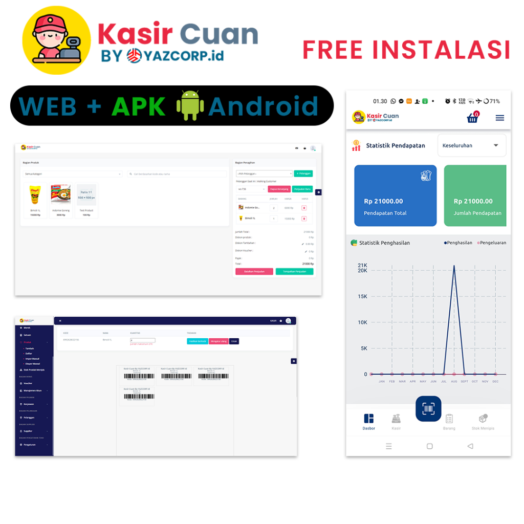 Aplikasi Kasir Android Kasir Cuan Aplikasi Kasir APK Android dan Web