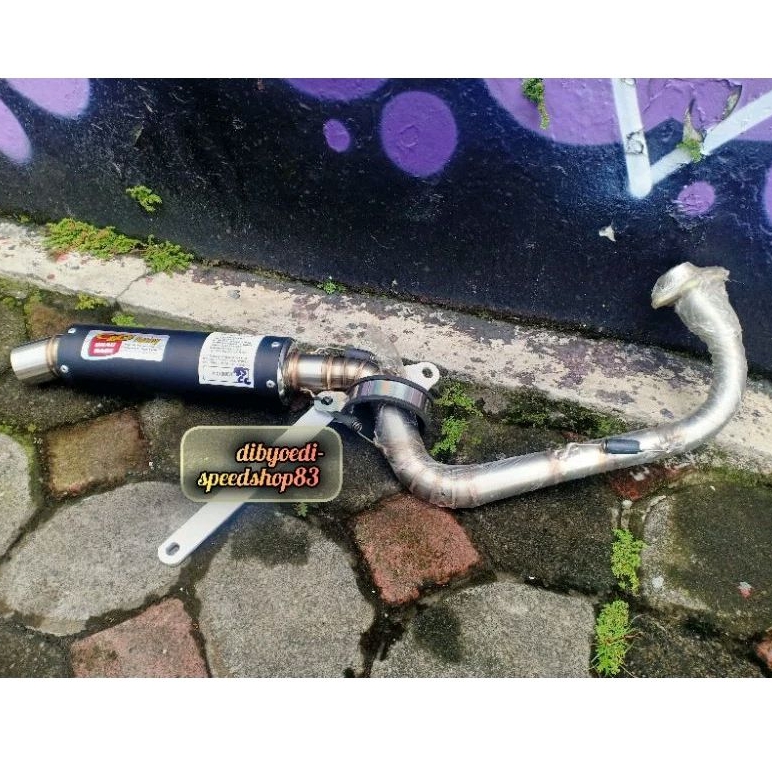 Knalpot Mio sporty soul fino CLD RACING 155CC hitam set breket knalpot KNALPOT CLD RACING Mio soul f
