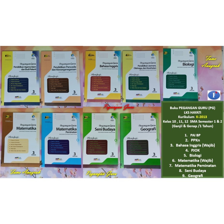 Buku Pegangan Guru PG LKS Hayati SMA K13 Kelas XII 12 Biologi , Fisika ,Kimia , Informatika , Matema