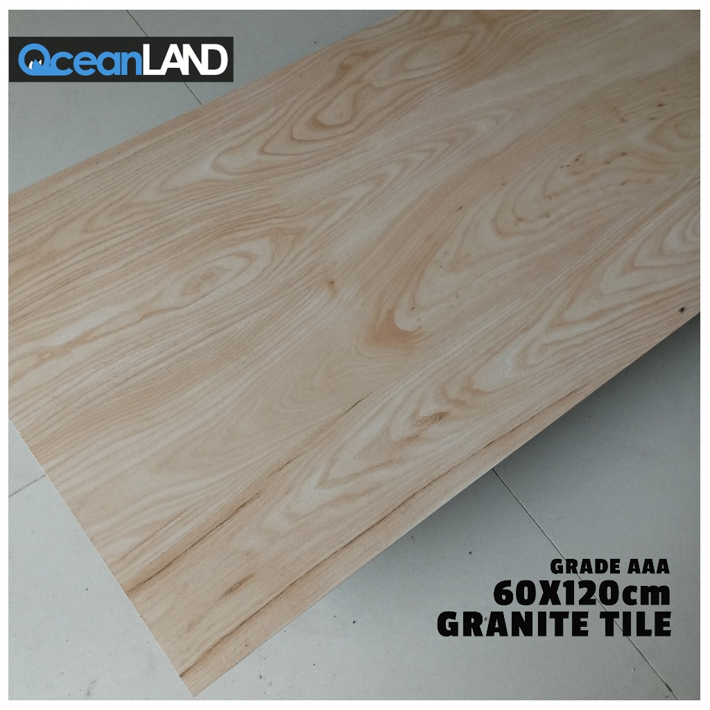 Granit Lantai 60x120 Motif Kayu Coklat Muda Matt Original Granite Tile Grade AAA Termurah