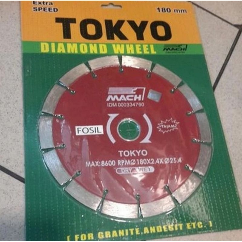 Tokyo Mata Pisau Potong Beton Kramik Granit 7 Inch 180 x 2.4 x 25.4mm Diamond Cutting Wheel Tokyo 7 