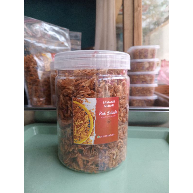 

Bawang goreng Brebes toples ukuran 800 ml