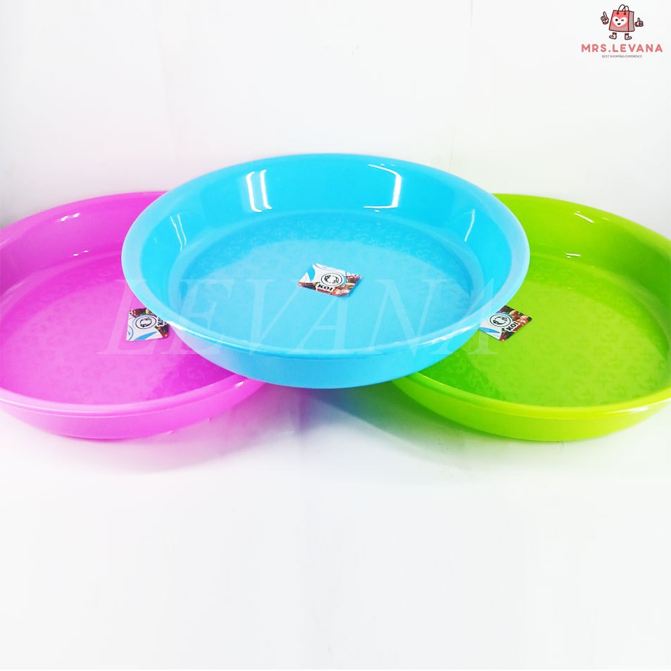 NAMPAN PLASTIK BULAT 4 PCS NAMPAN SAJI NAMPAN BULAT BAKI PLASTIK