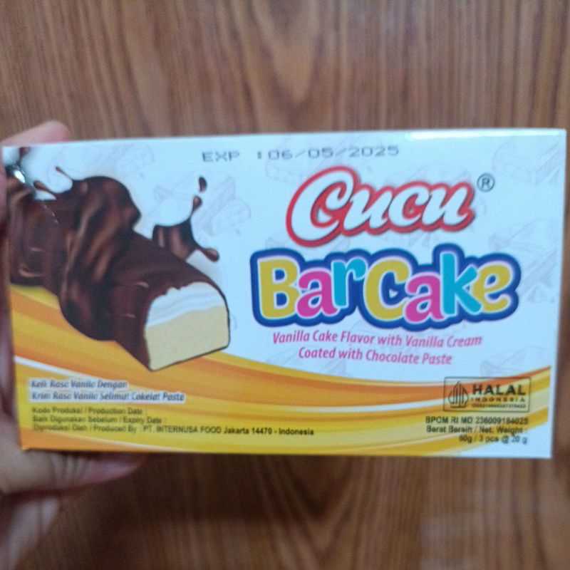 

Cucu Barcake Isi 3x20gr Cake Vanila dengan Krim Vanila Lapis Coklat Pasta