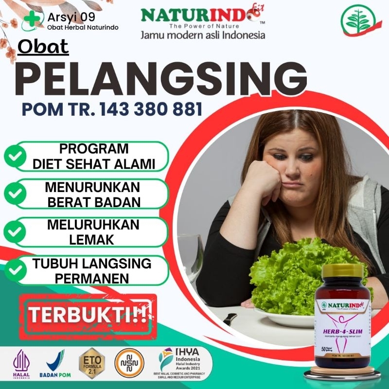 OBAT DIET PELANGSING BADAN PELANGSING PERUT BUNCIT WANITA  PRIA DIET HERBAL HERB4SLIM NATURINDO