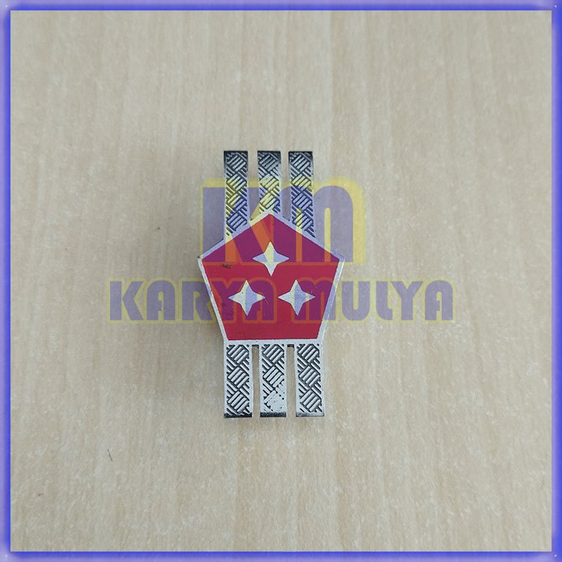 Lencana Monogram Tanda Pangkat PNS KEMHAN Pin Krah Pangkat KEMHAN Pangkat PNS Silver - Karya Mulya