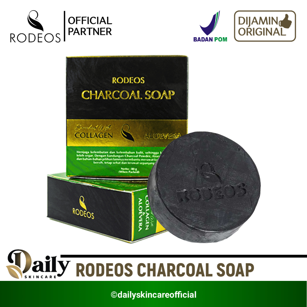 ORIGINAL 100% - RODEOS MEN Perawatan Pria Charcoal Soap Pembersih Wajah Khusus Pria Sabun Rodeos Men