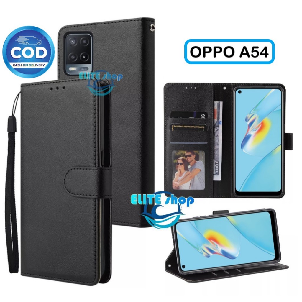 Flip Case OPPO A54 Case Wallet Kulit Casing Dompet Case Wallet Leather Flip Case OPPO A54 Casing hp 